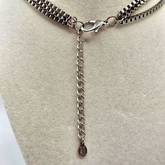 VINTAGE Bijoux Terner Silver-Tone Multi Strand Bead Necklace - Picture 5 of 7